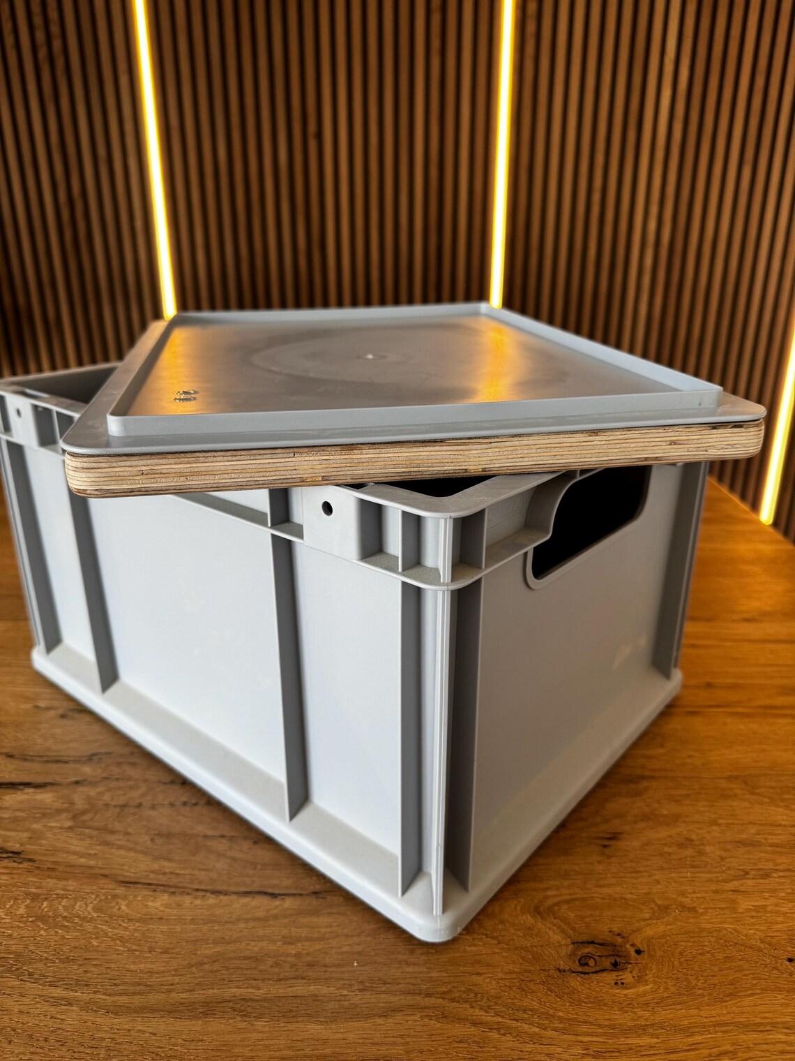 Eurobox Abdeckung auf Plastikdeckel für Eurobox, nicht direkt auf Eurobox geeignet! Nur in Verbindung mit Plastikdeckel - Größe: 600 x 400 x 18 mm - passenden Plastikdeckel dazu?: Ohne Plastikdeckel