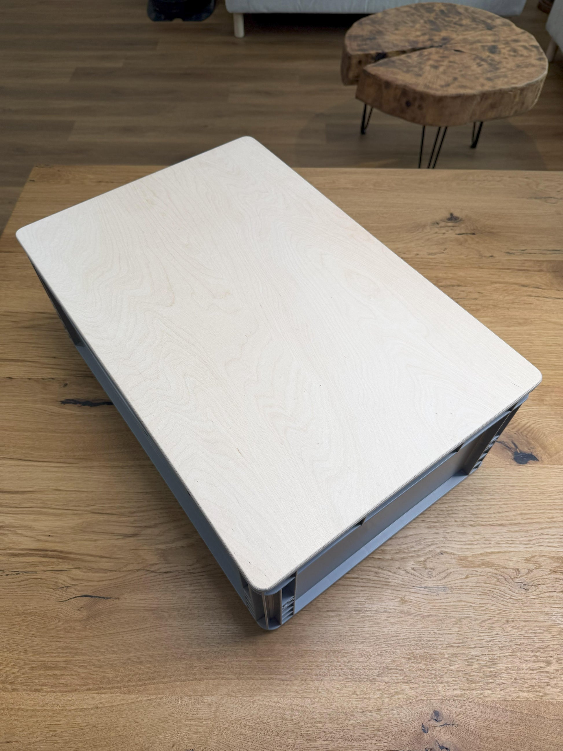 Eurobox Deckel Multiplex Birke 18mm, personalisierbar mit eigenem Logo und Schriftzug, Lasergravur, Camping Zubehör, Camping Geschenk