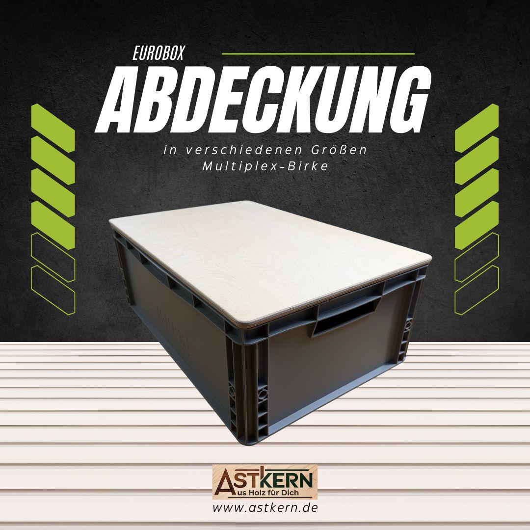 Eurobox Deckel Multiplex Birke 18mm, personalisierbar mit eigenem Logo und Schriftzug, Lasergravur, Camping Zubehör, Camping Geschenk