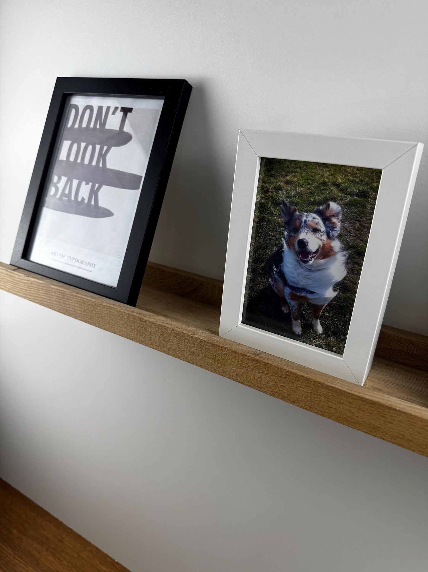 Bilderleiste, Eiche Natur, Wandregal, hochwertiges Bilderregal, Dekoregal, in verschiedenen Längen