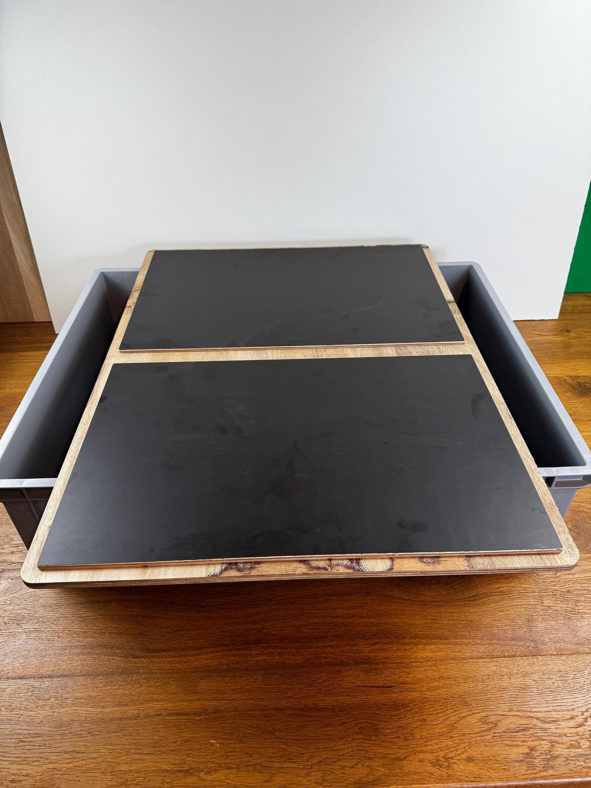 Doppeldeckel für Eurobox, hochwertige Abdeckung für Eurobox, Camping, Tisch, Ablage, Sitz - personalisierbar