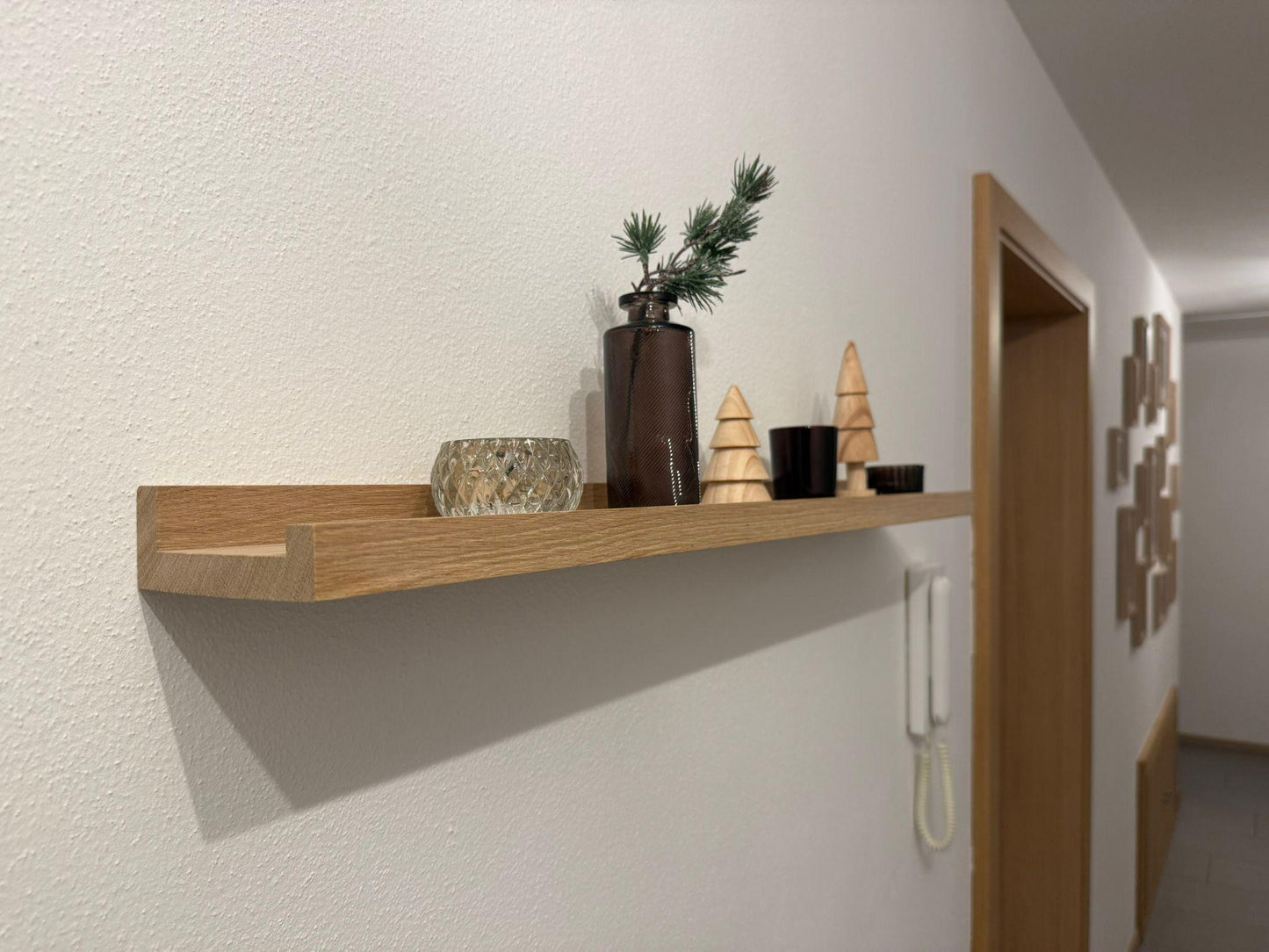 Bilderleiste, Eiche Natur, Wandregal, hochwertiges Bilderregal, Dekoregal, in verschiedenen Längen