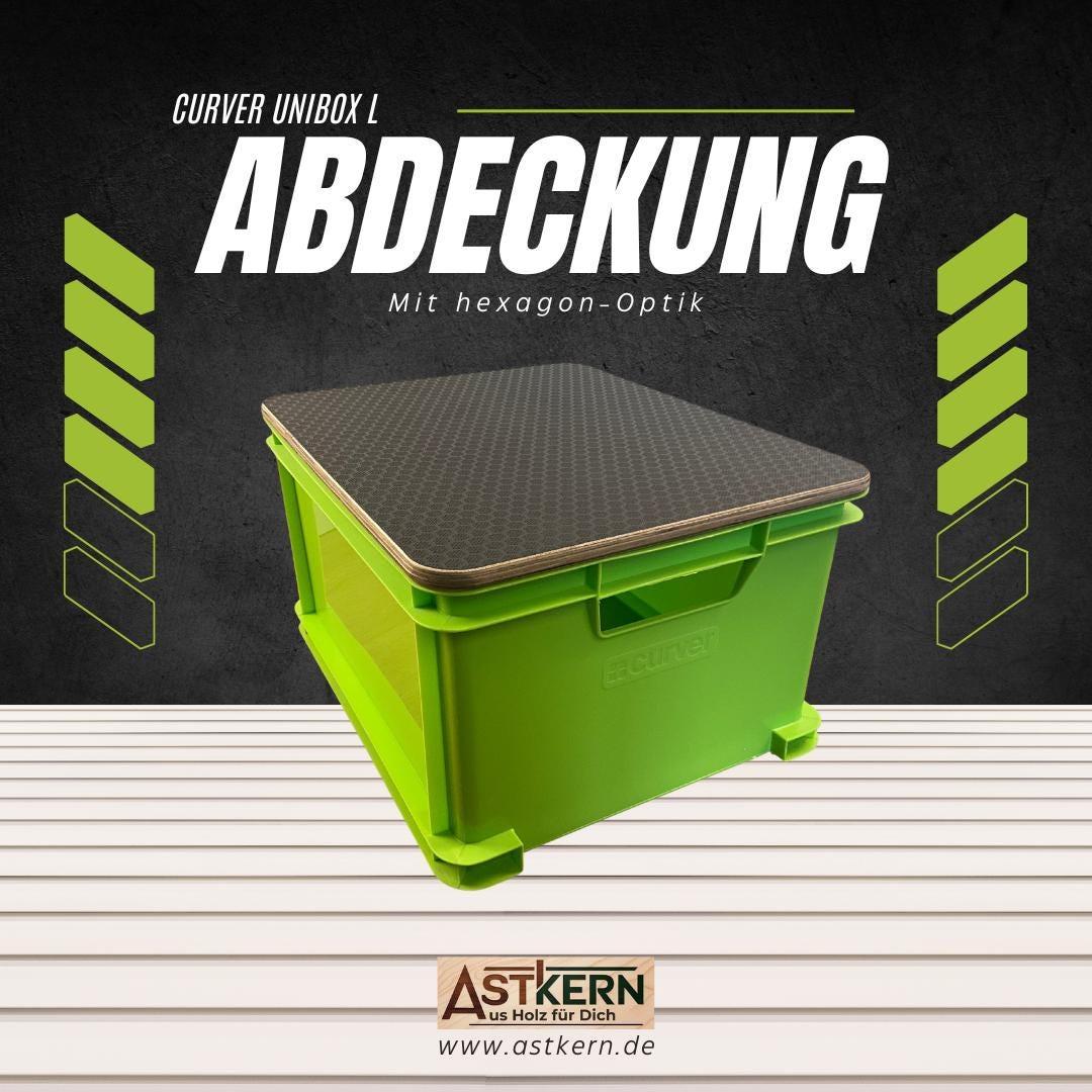 Abdeckung für Curver Unibox mit 30 bzw. 15 Liter, personalisierbar, als Beistelltisch oder Sitzauflage. Auch super für Outdoor Aktivitäten