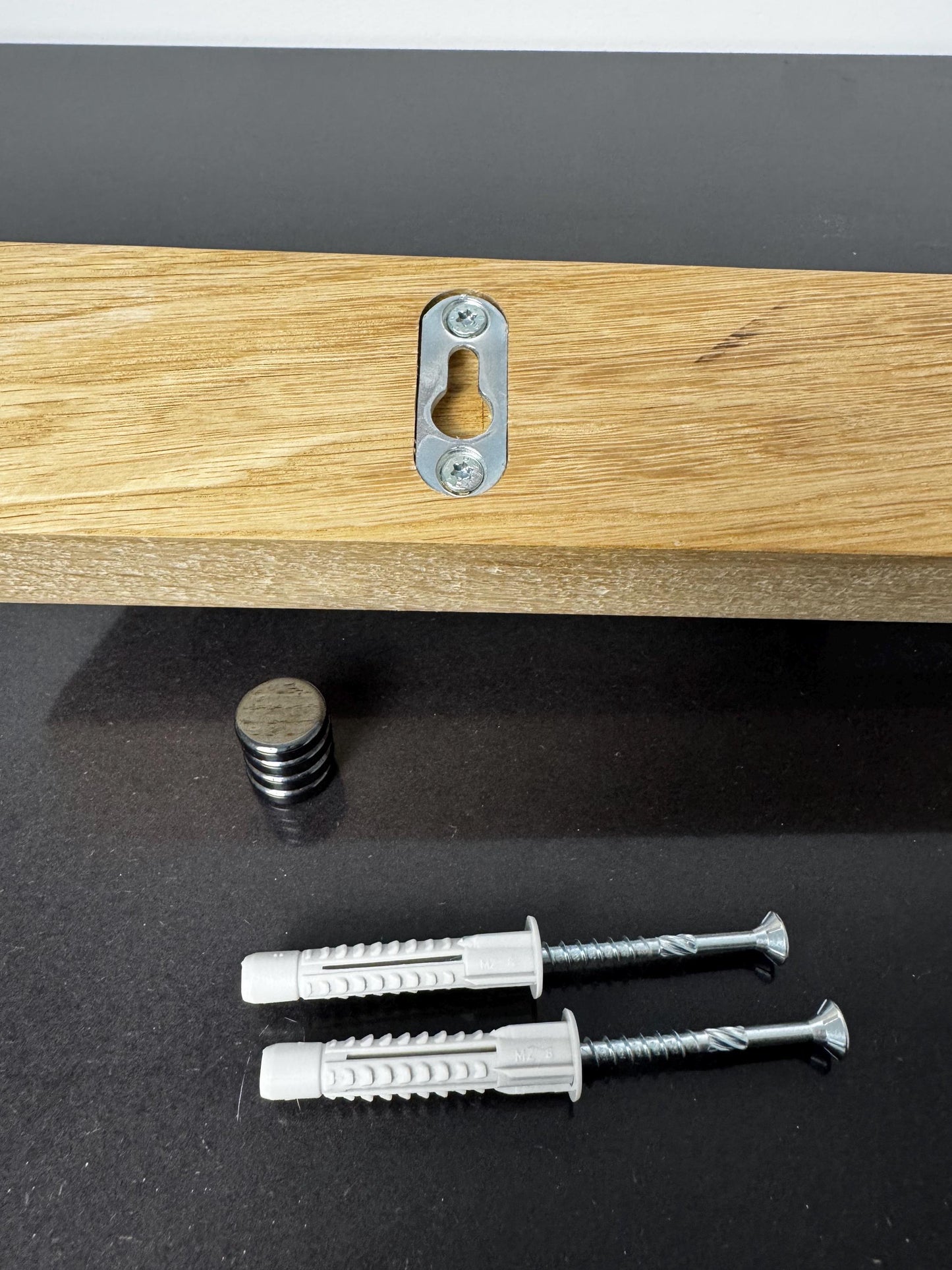 Garderobe für Flur, Küche, Wohnzimmer, mit Magnet und Wandhaken, Eiche Natur, Massivholz