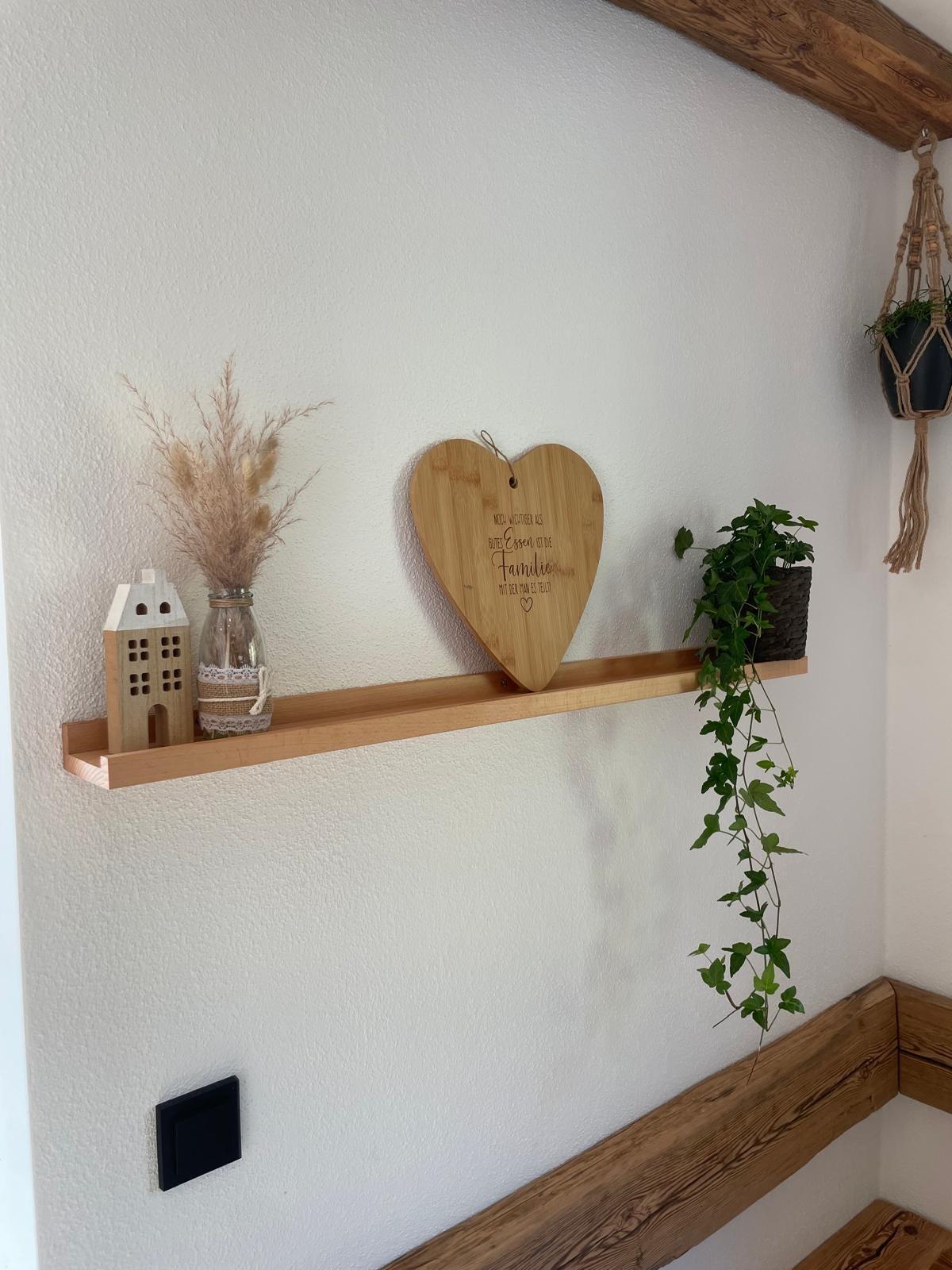 Bilderleiste, Buche Natur, Wandregal, hochwertiges Bilderregal, Dekoregal, in verschiedenen Längen