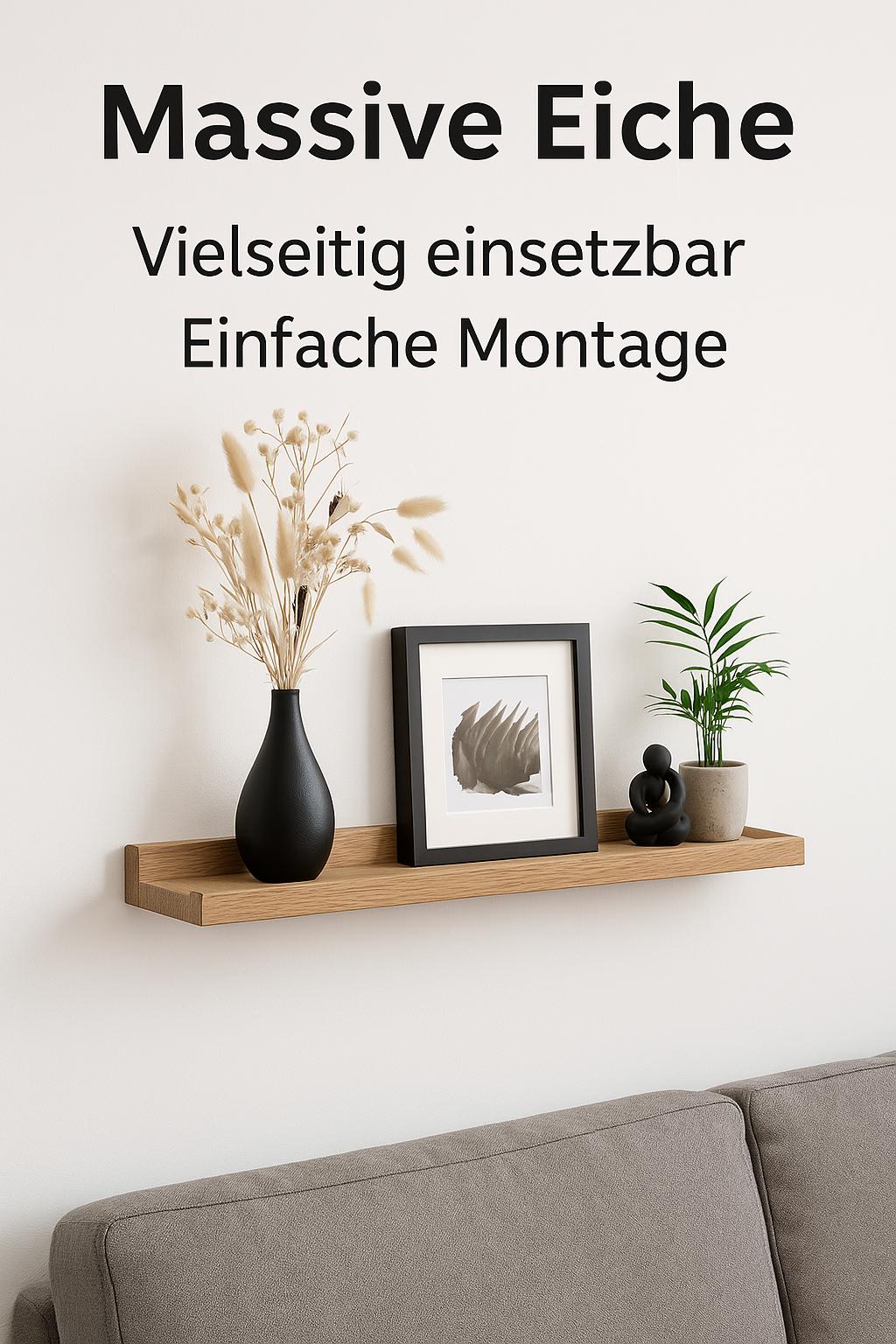Bilderleiste aus massiver Eiche Wandregal & Dekoablage (20160 cm)