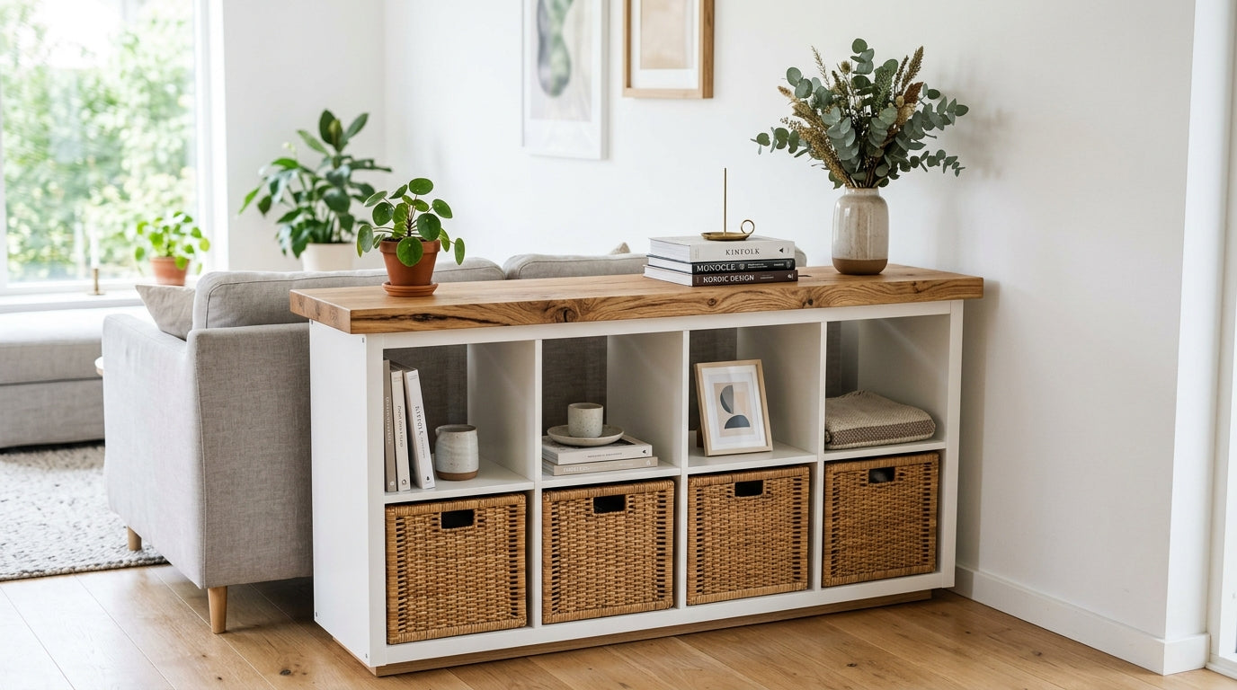 Kallax Deckplatte Holz — Massivholz-Upgrade fuer IKEA Kallax Regal mit Wildeiche