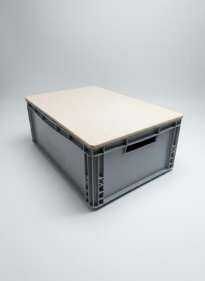 Eurobox Deckel Multiplex Birke 18mm, personalisierbar mit eigenem Logo und Schriftzug, Lasergravur, Camping Zubehör, Camping Geschenk