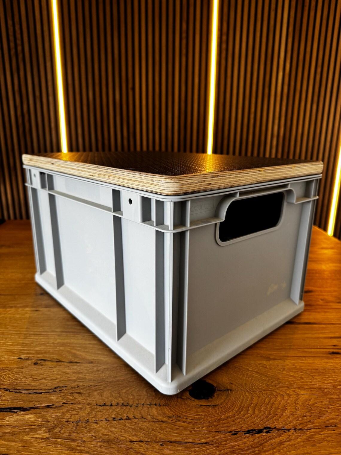 Eurobox Abdeckung auf Plastikdeckel für Eurobox, nicht direkt auf Eurobox geeignet! Nur in Verbindung mit Plastikdeckel - Größe: 600 x 400 x 18 mm - passenden Plastikdeckel dazu?: Inkl. Plastikdeckel