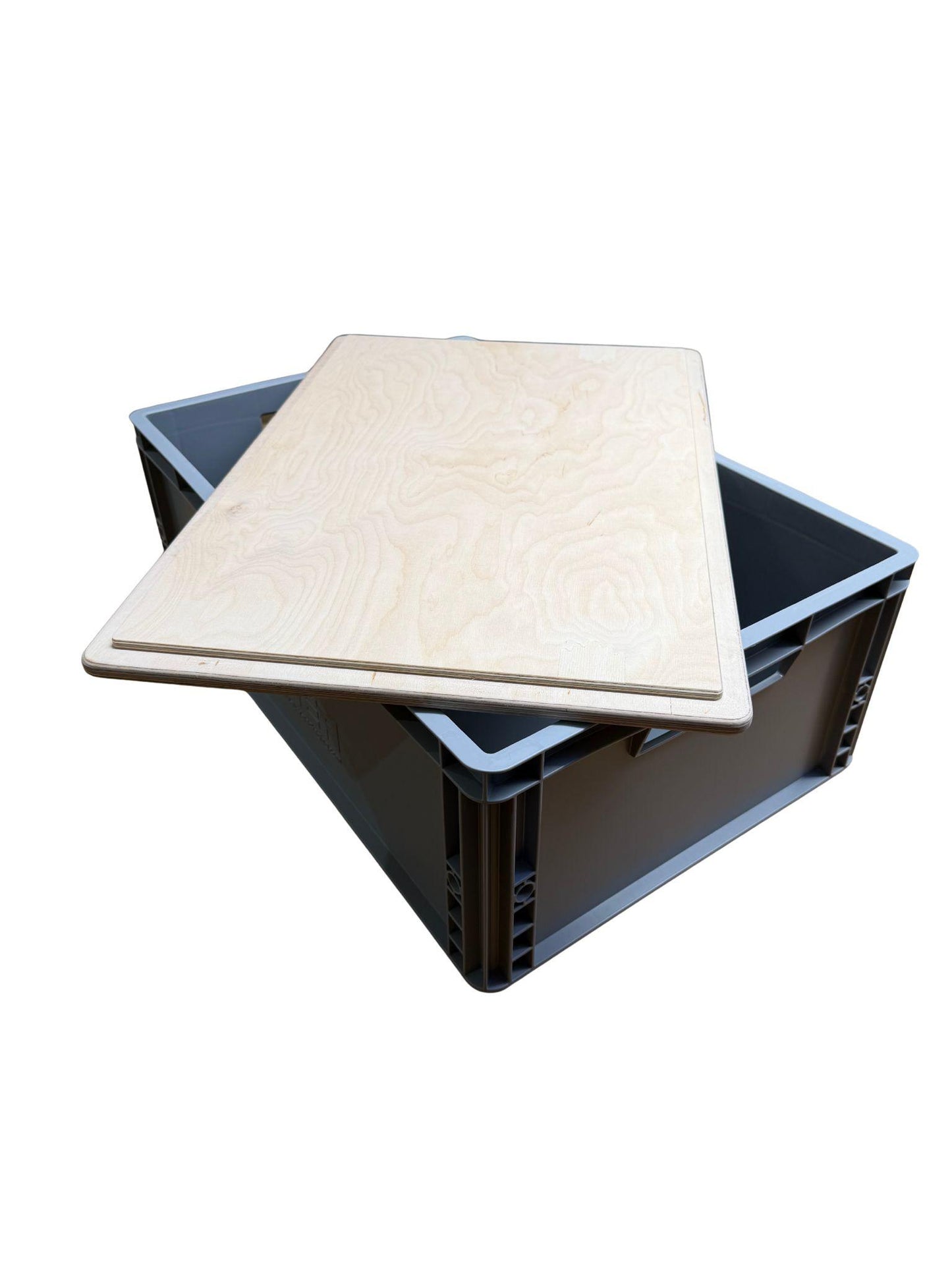 Eurobox Deckel Multiplex Birke 18mm, personalisierbar mit eigenem Logo und Schriftzug, Lasergravur, Camping Zubehör, Camping Geschenk