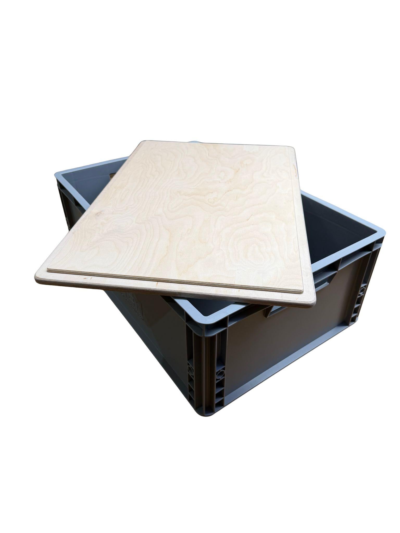 Eurobox Deckel Multiplex Birke 18mm, personalisierbar mit eigenem Logo und Schriftzug, Lasergravur, Camping Zubehör, Camping Geschenk