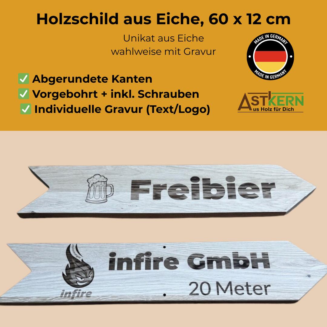 Eichenschild aus Wildeiche  60 x 12 cm