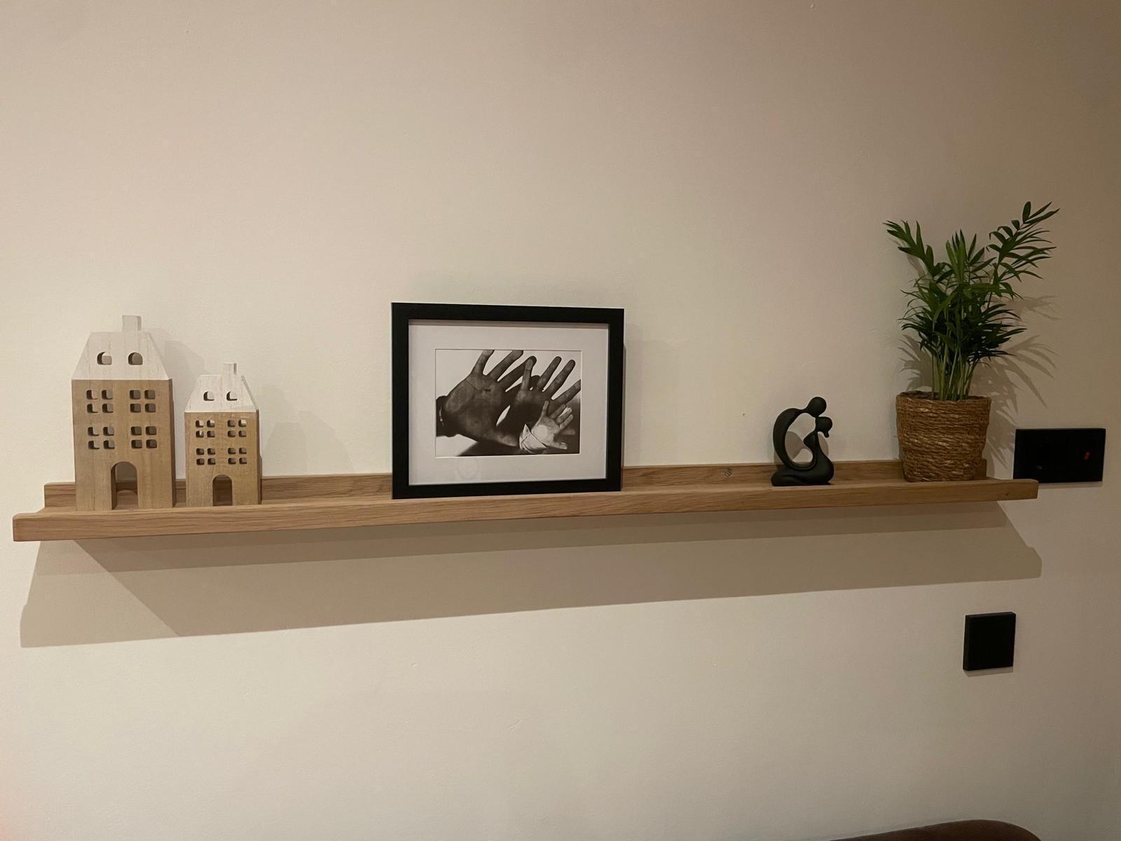 Bilderleiste, Eiche Natur, Wandregal, hochwertiges Bilderregal, Dekoregal, in verschiedenen Längen