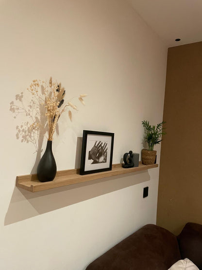 Bilderleiste, Eiche Natur, Wandregal, hochwertiges Bilderregal, Dekoregal, in verschiedenen Längen