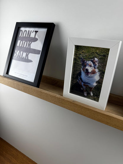 Bilderleiste, Eiche Natur, Wandregal, hochwertiges Bilderregal, Dekoregal, in verschiedenen Längen