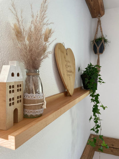 Bilderleiste, Buche Natur, Wandregal, hochwertiges Bilderregal, Dekoregal, in verschiedenen Längen