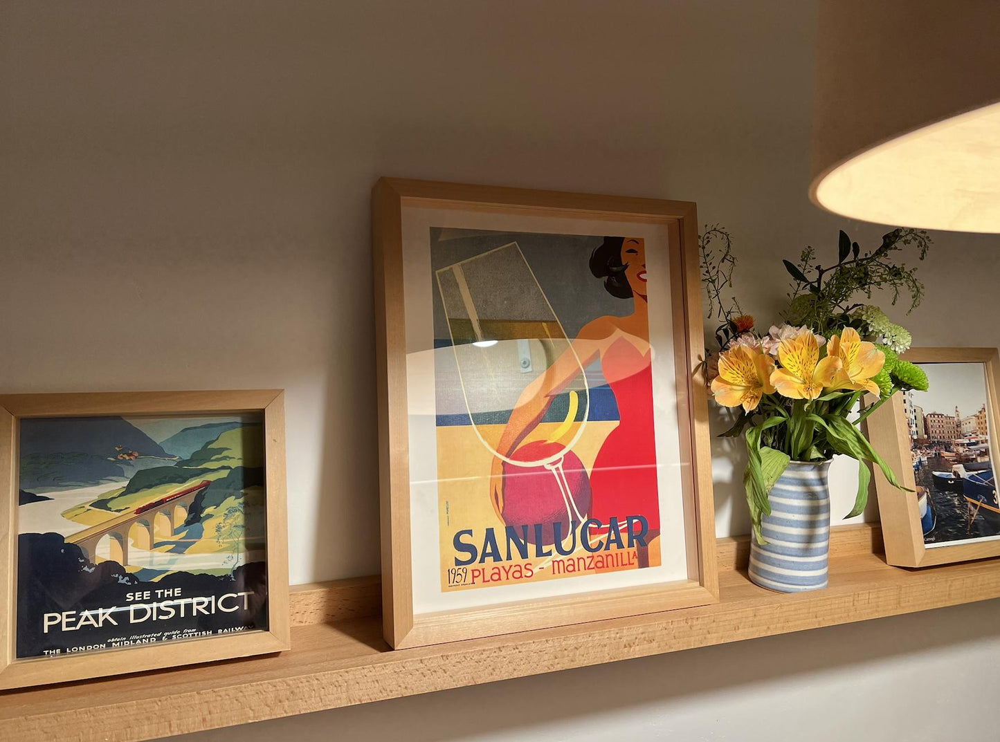 Bilderleiste, Buche Natur, Wandregal, hochwertiges Bilderregal, Dekoregal, in verschiedenen Längen