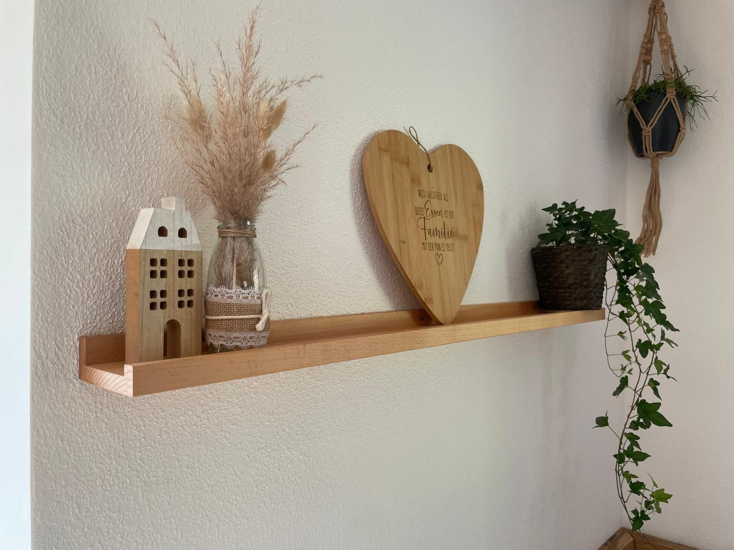 Bilderleiste, Buche Natur, Wandregal, hochwertiges Bilderregal, Dekoregal, in verschiedenen Längen