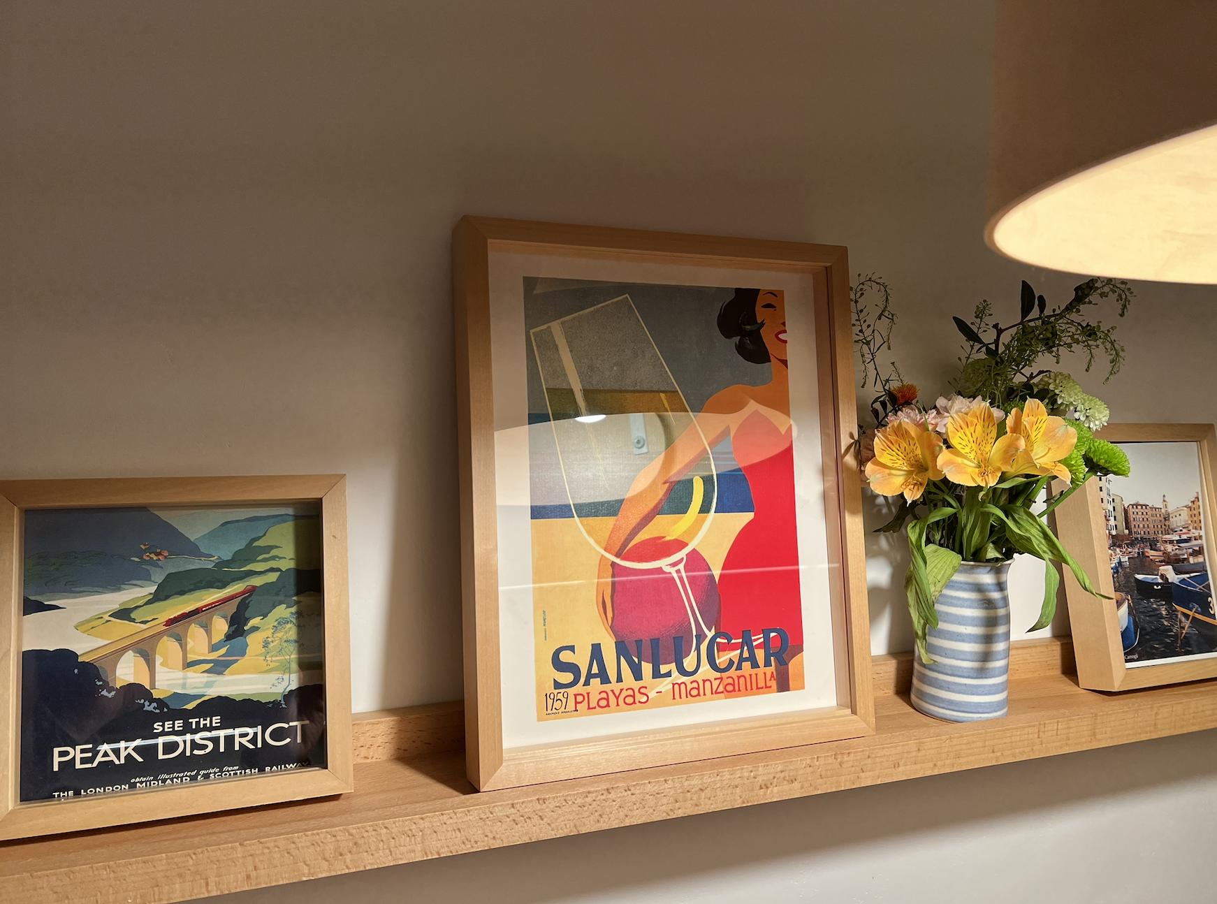 Bilderleiste, Buche Natur, Wandregal, hochwertiges Bilderregal, Dekoregal, in verschiedenen Längen