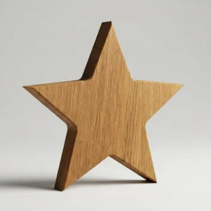 Holzstern aus massiver Eiche, natürliche Weihnachtsdeko in Premium-Qualität