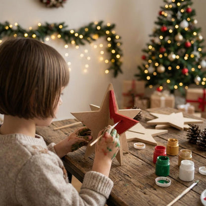 Weihnachtsstern aus MDF, Steckstern 3D, DIY Holzstern zum Bemalen und Dekorieren, Weihnachtsdeko zum Aufstellen