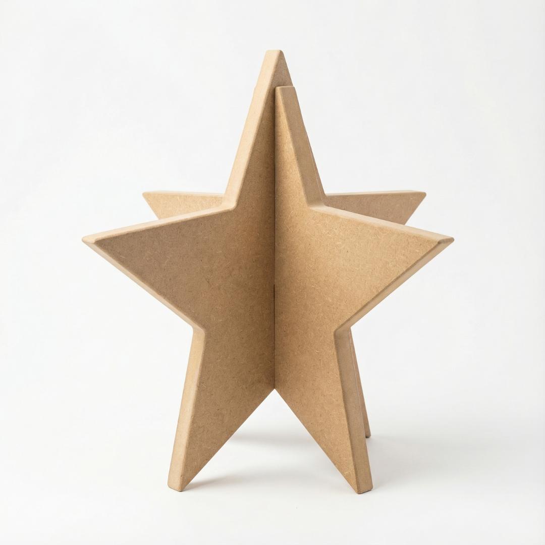 Weihnachtsstern aus MDF, Steckstern 3D, DIY Holzstern zum Bemalen und Dekorieren, Weihnachtsdeko zum Aufstellen