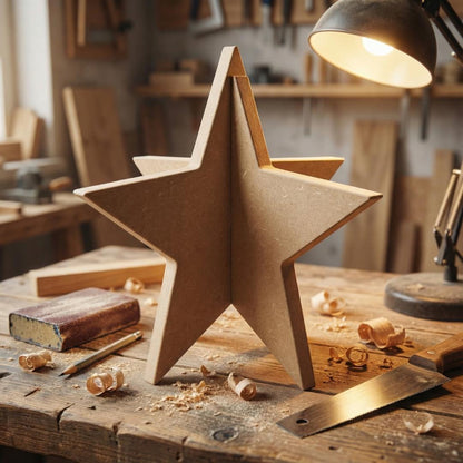 Weihnachtsstern aus MDF, Steckstern 3D, DIY Holzstern zum Bemalen und Dekorieren, Weihnachtsdeko zum Aufstellen