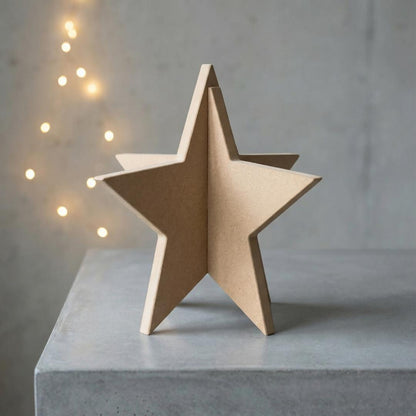 Weihnachtsstern aus MDF, Steckstern 3D, DIY Holzstern zum Bemalen und Dekorieren, Weihnachtsdeko zum Aufstellen