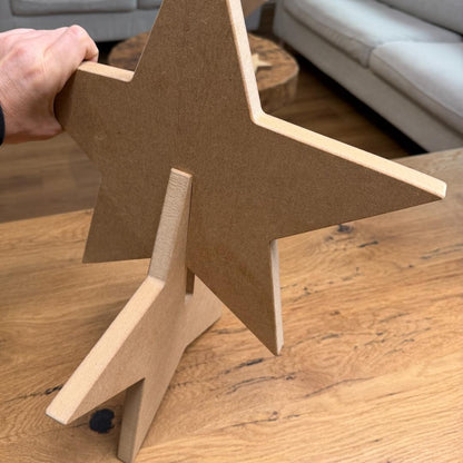 Weihnachtsstern aus MDF, Steckstern 3D, DIY Holzstern zum Bemalen und Dekorieren, Weihnachtsdeko zum Aufstellen