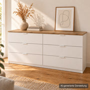 Kullen-Deckplatte aus Wildeiche massiv auf dem IKEA-Möbel (KI-generierte Darstellung)