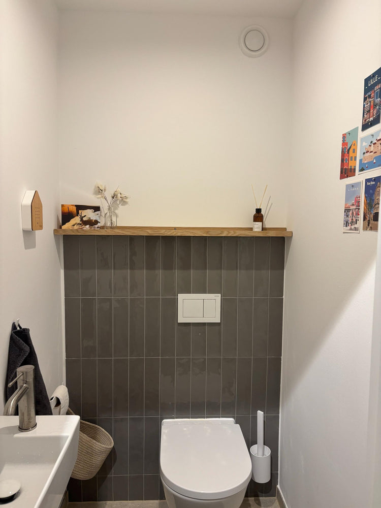 Kundenfoto Bilderleiste Eiche Natur im Gaeste-WC ueber dem Waschbecken