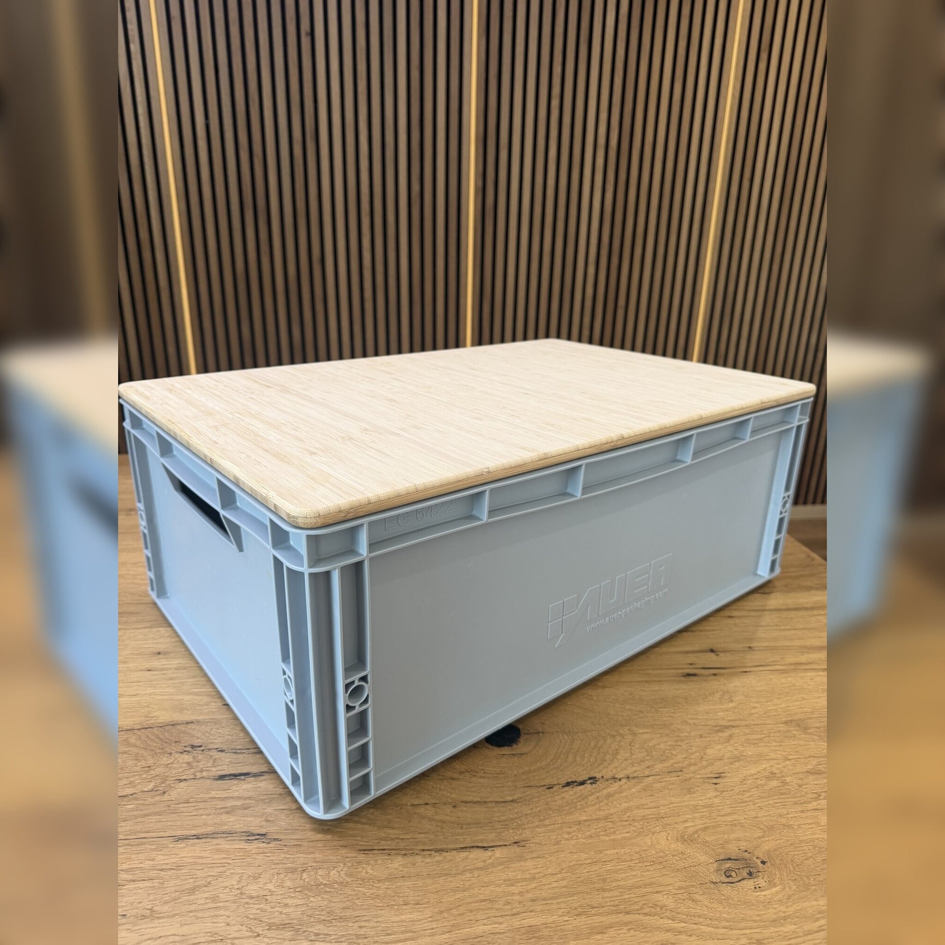 Bambus-Abdeckung mit Griff auf Eurobox