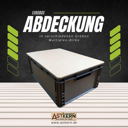 Eurobox Deckel Multiplex Birke 18mm, personalisierbar mit eigenem Logo und Schriftzug, Lasergravur, Camping Zubehör, Camping Geschenk