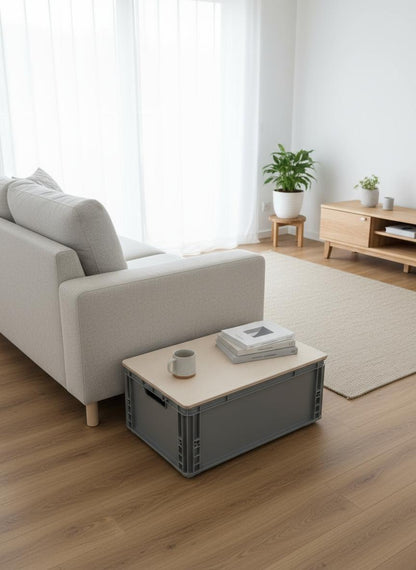 Eurobox Deckel Multiplex Birke 18mm, personalisierbar mit eigenem Logo und Schriftzug, Lasergravur, Camping Zubehör, Camping Geschenk