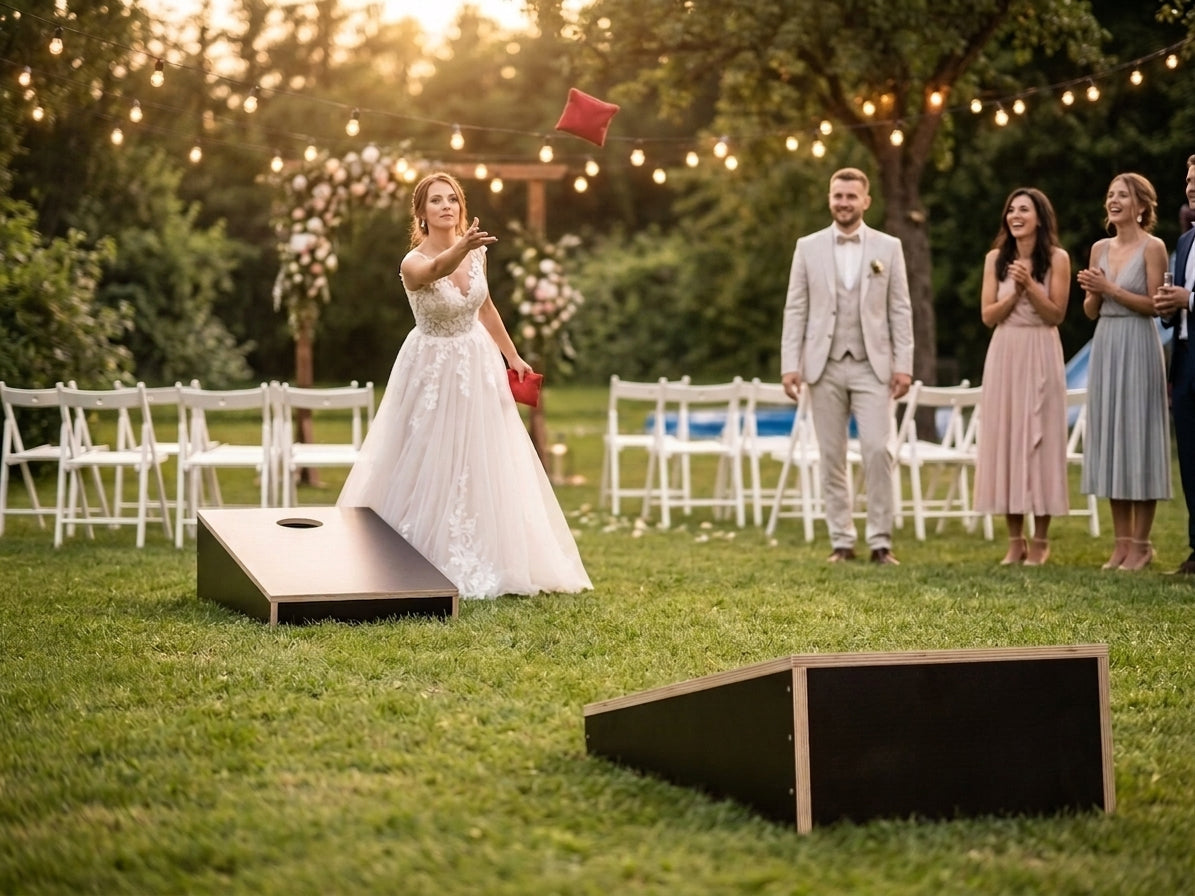 Cornhole als Hochzeits-Gartenspiel
