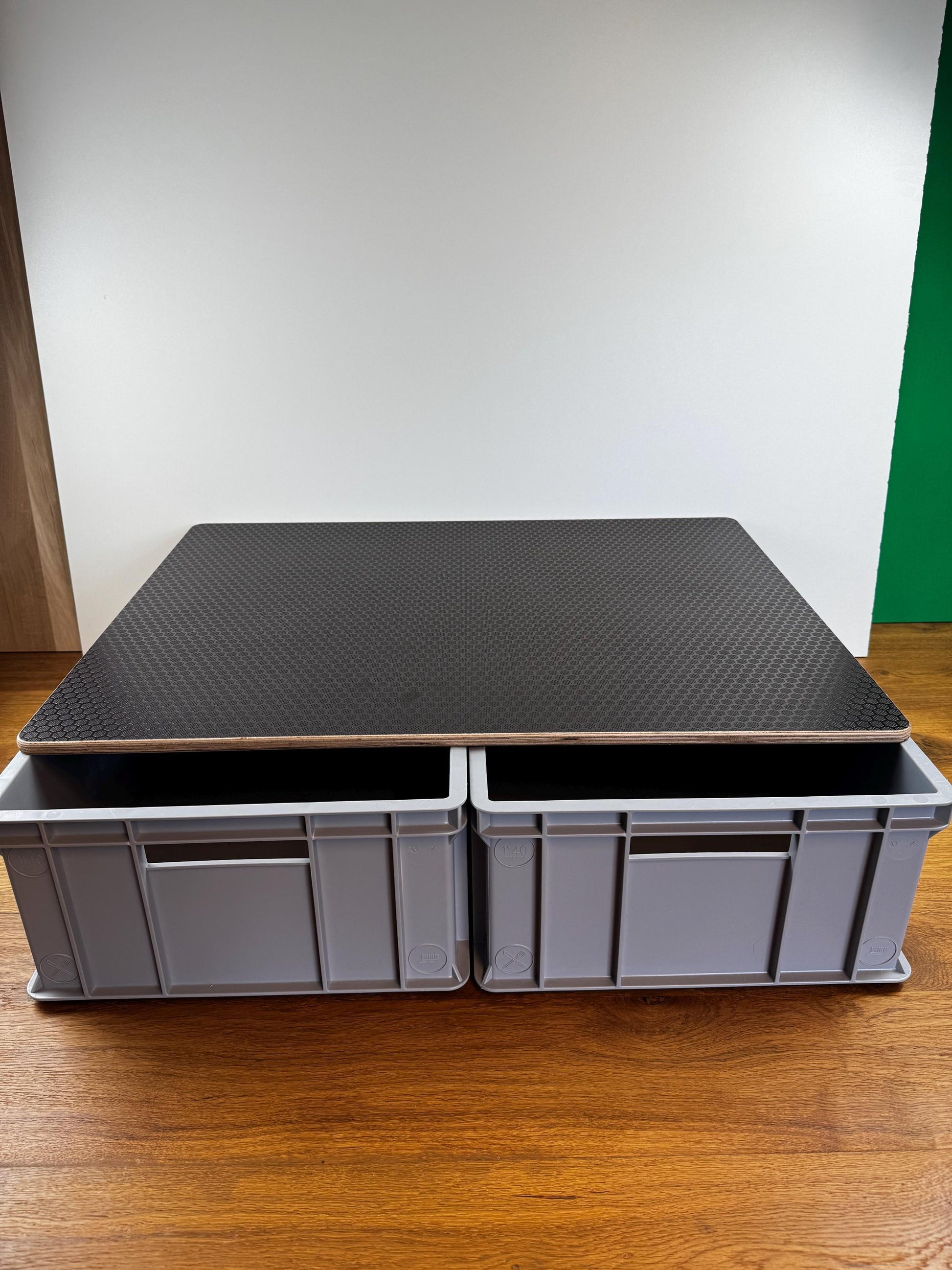 Doppeldeckel für Eurobox, hochwertige Abdeckung für Eurobox, Camping, Tisch, Ablage, Sitz - personalisierbar