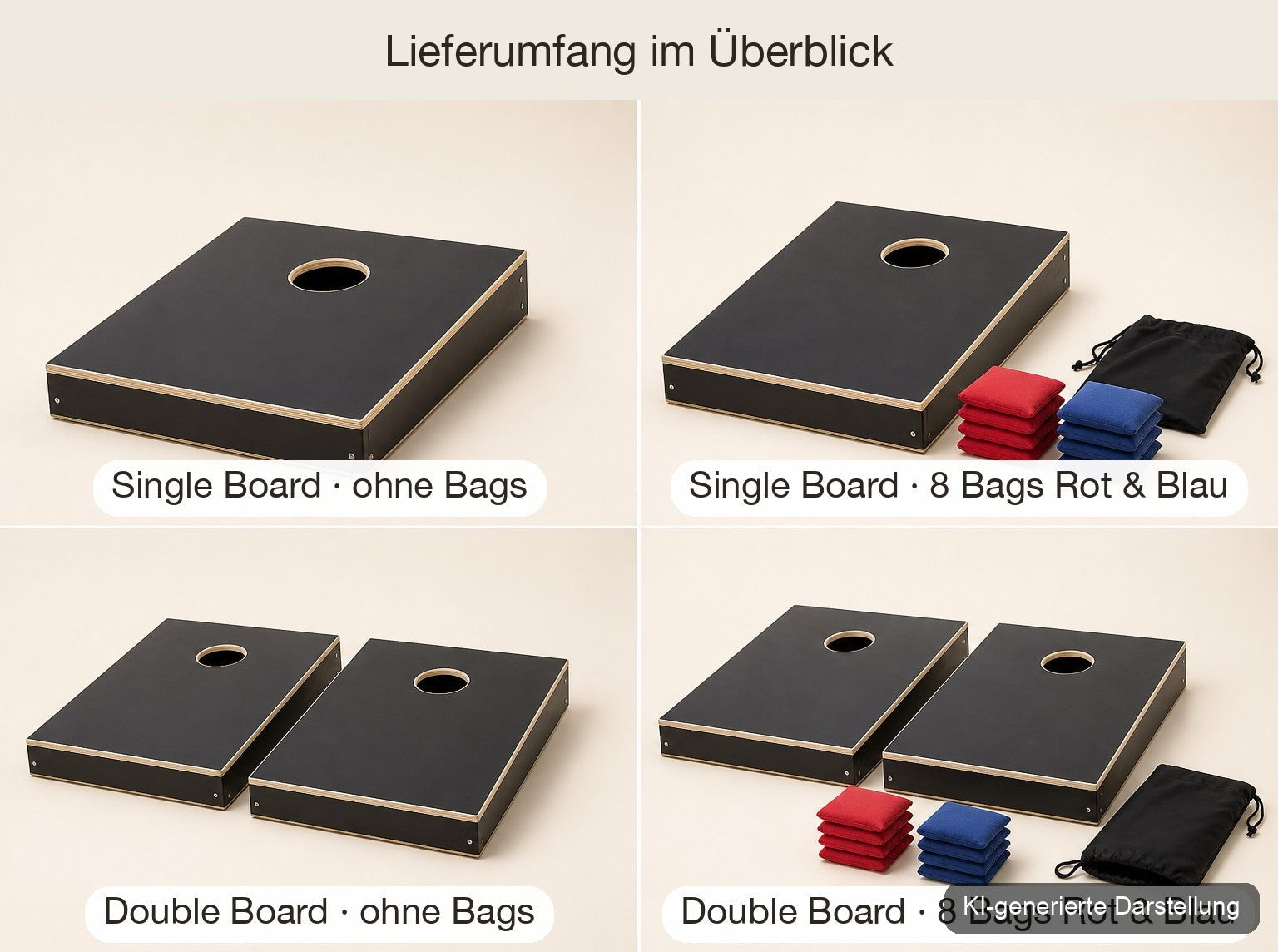 Cornhole Heavy Duty, KI-generierte Darstellung