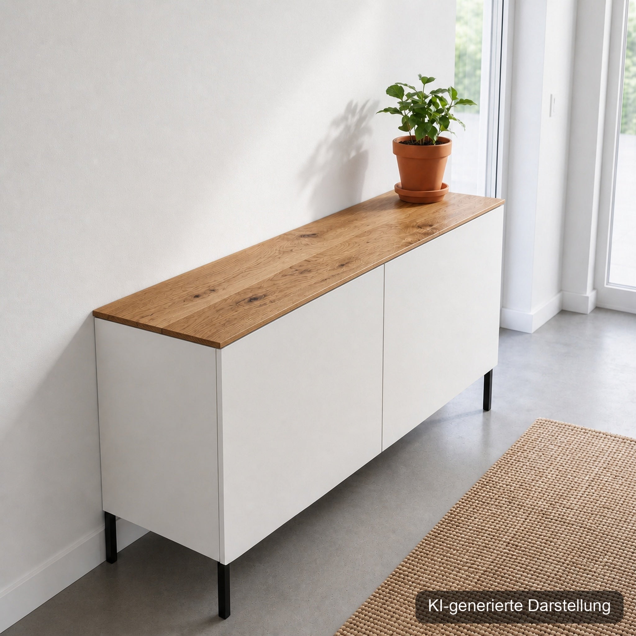 Bestå Deckplatte Wildeiche · Massivholz 19 mm, KI-generierte Darstellung