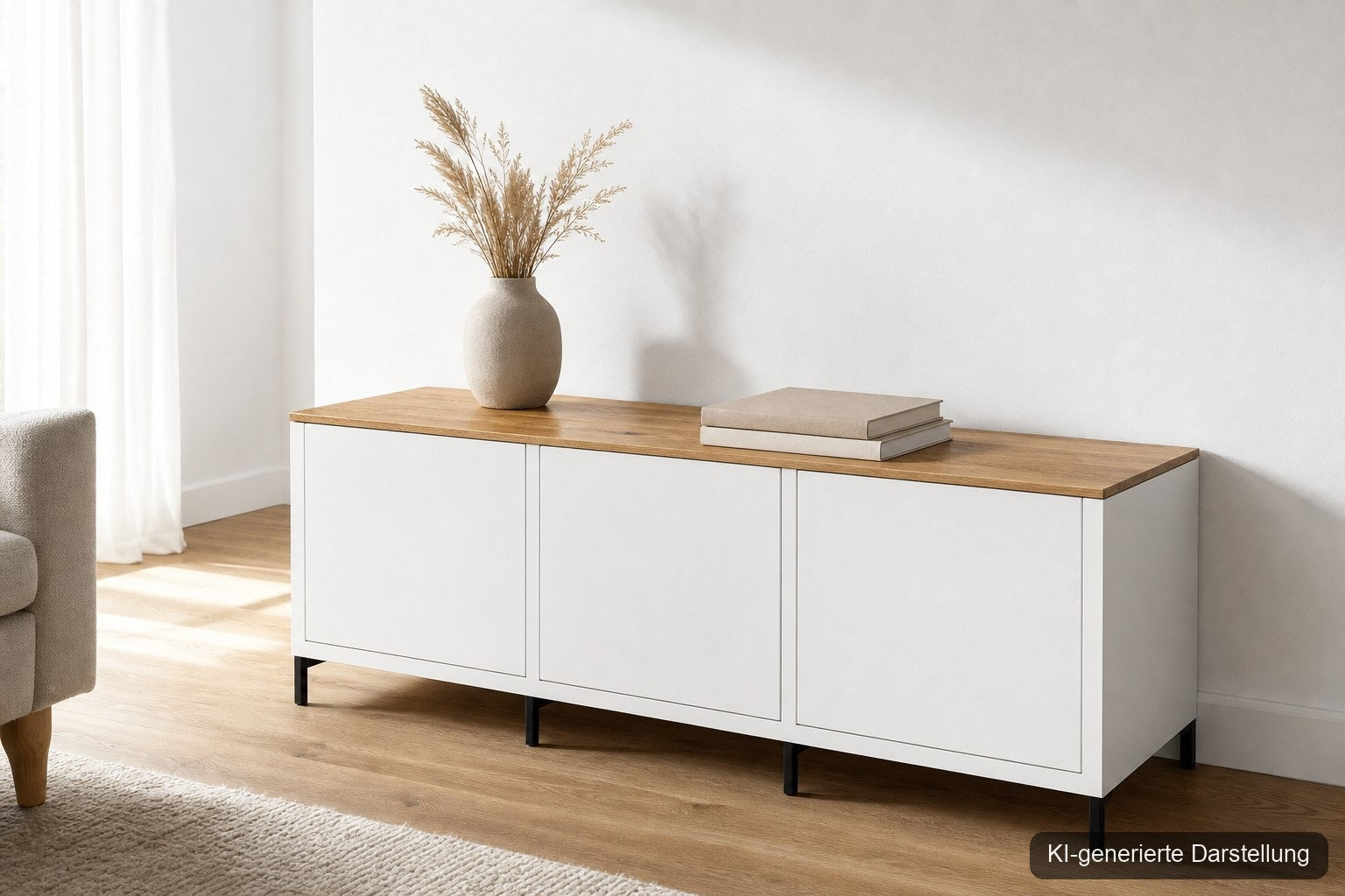 Eket Deckplatte Wildeiche · Massivholz 19 mm, KI-generierte Darstellung