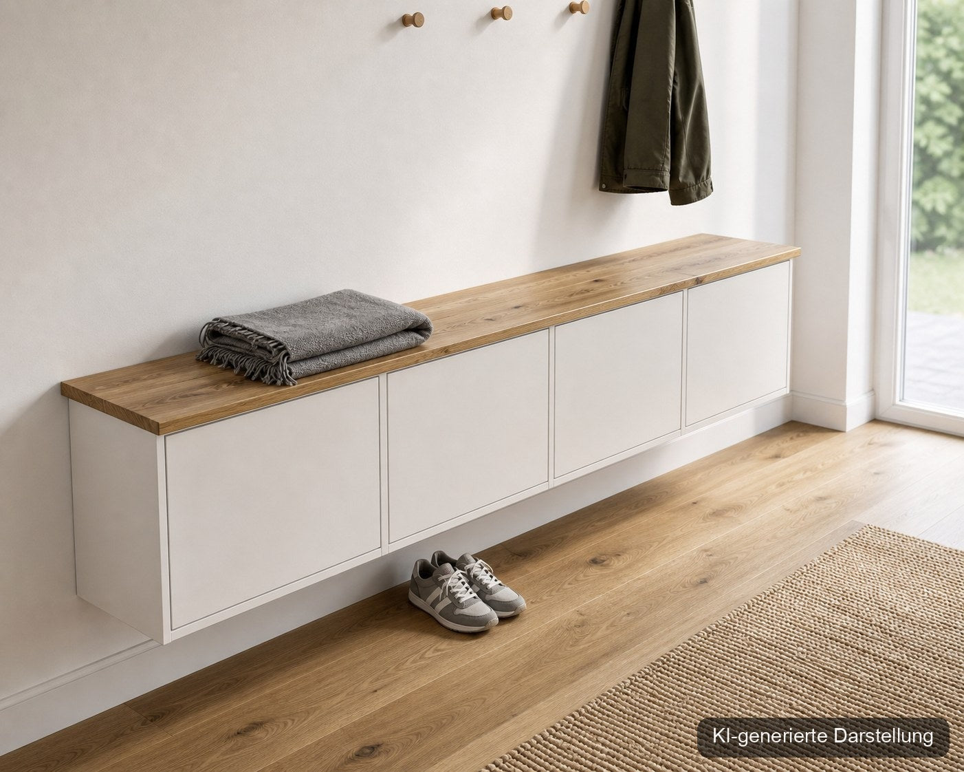 Eket Deckplatte Wildeiche · Massivholz 19 mm, KI-generierte Darstellung