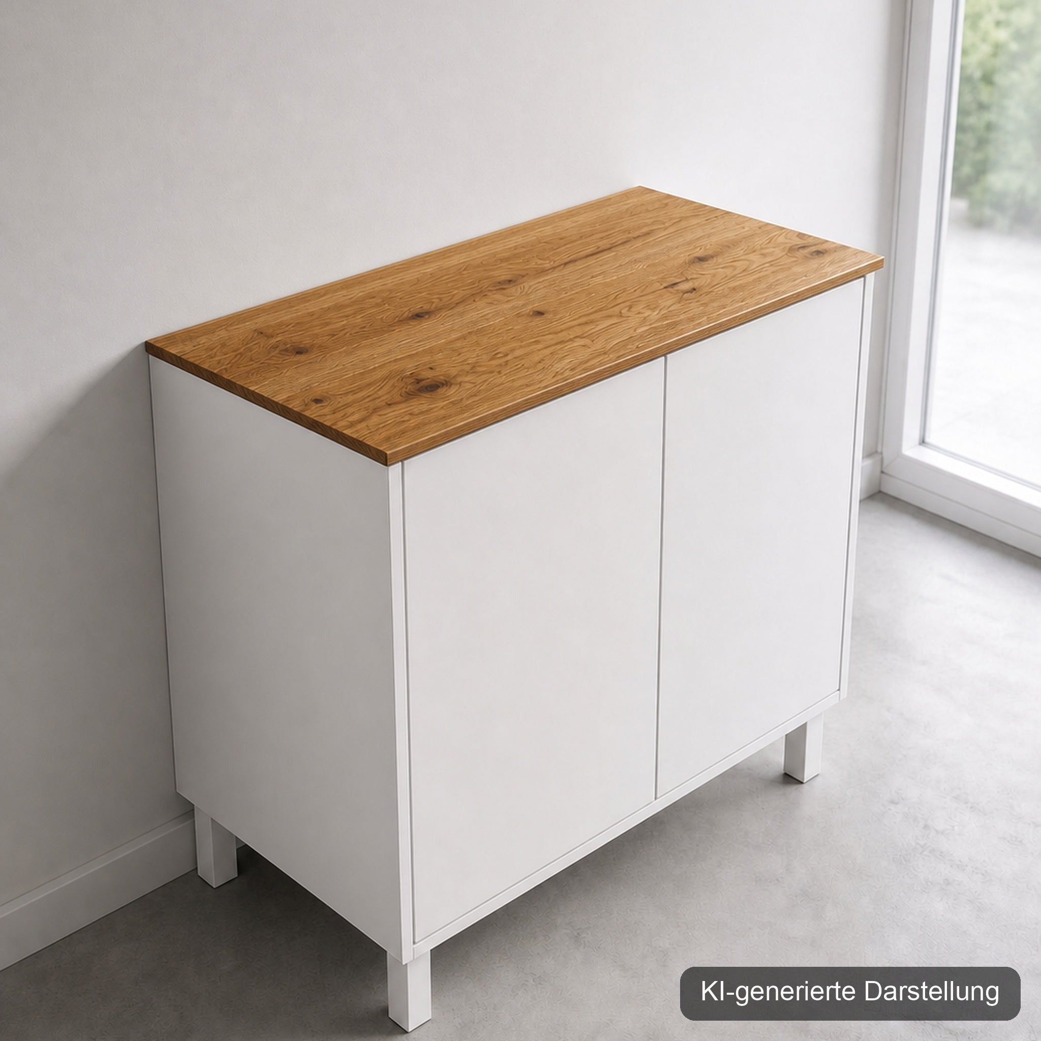Platsa Deckplatte Wildeiche · Massivholz 19 mm, KI-generierte Darstellung