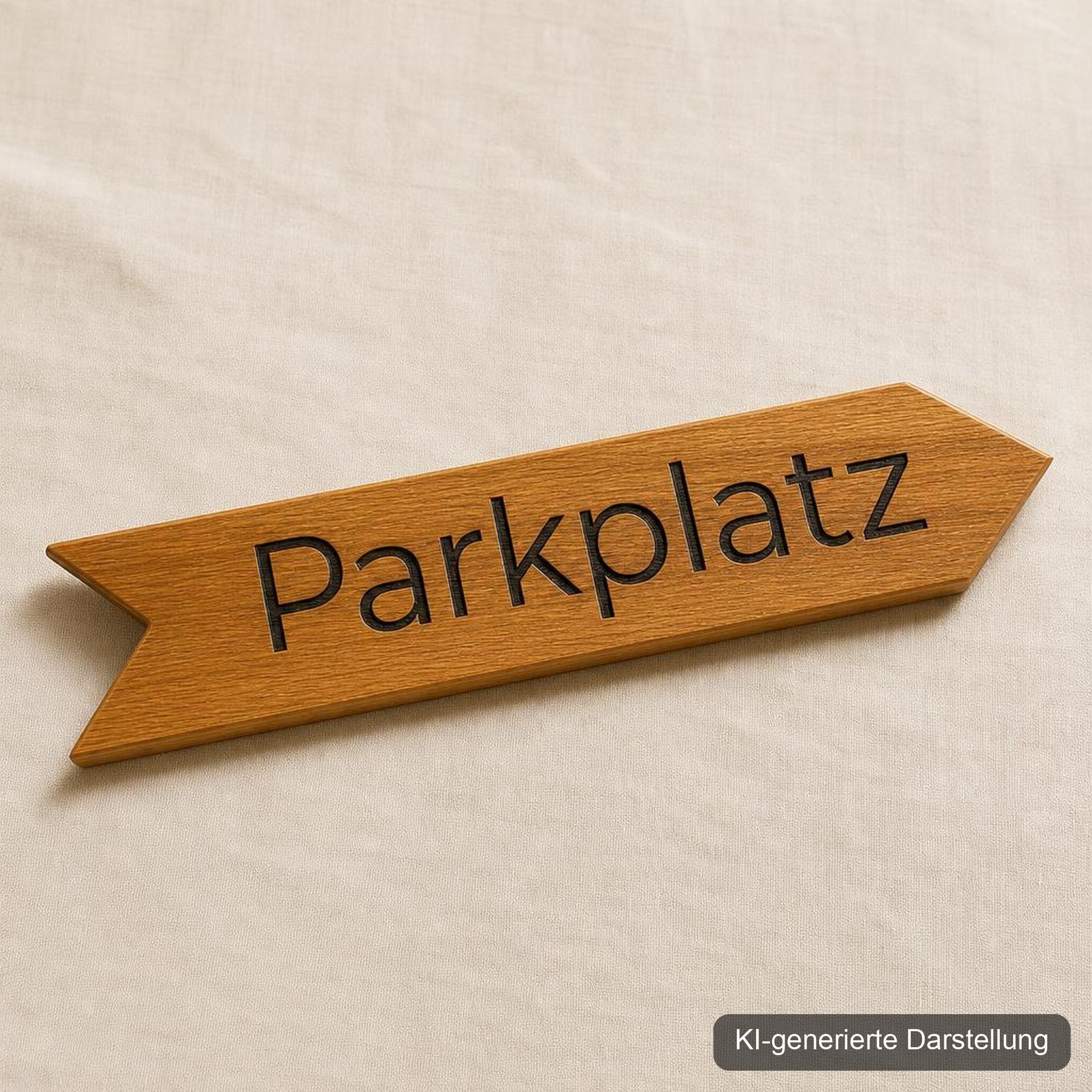 Eichen Wegweiser personalisiert · 60 × 12 cm, KI-generierte Darstellung