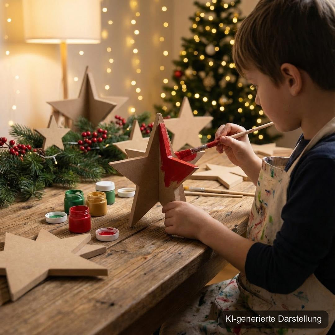Weihnachtsstern MDF - 3D Steckstern, KI-generierte Darstellung