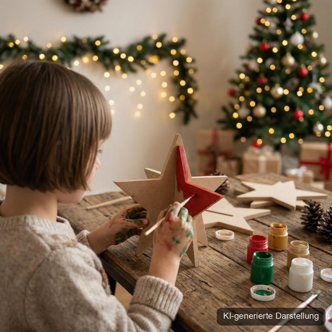 Weihnachtsstern MDF - 3D Steckstern, KI-generierte Darstellung
