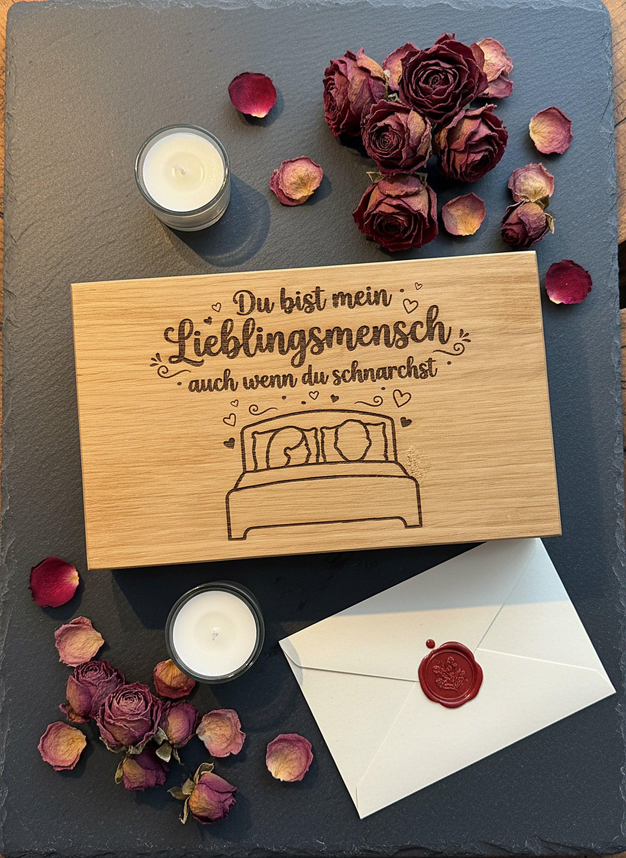 Holzschild 'Lieblingsmensch' · Wildeiche
