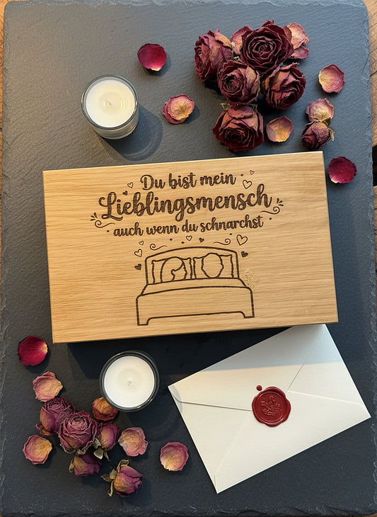 Holzschild Lieblingsmensch — lustig