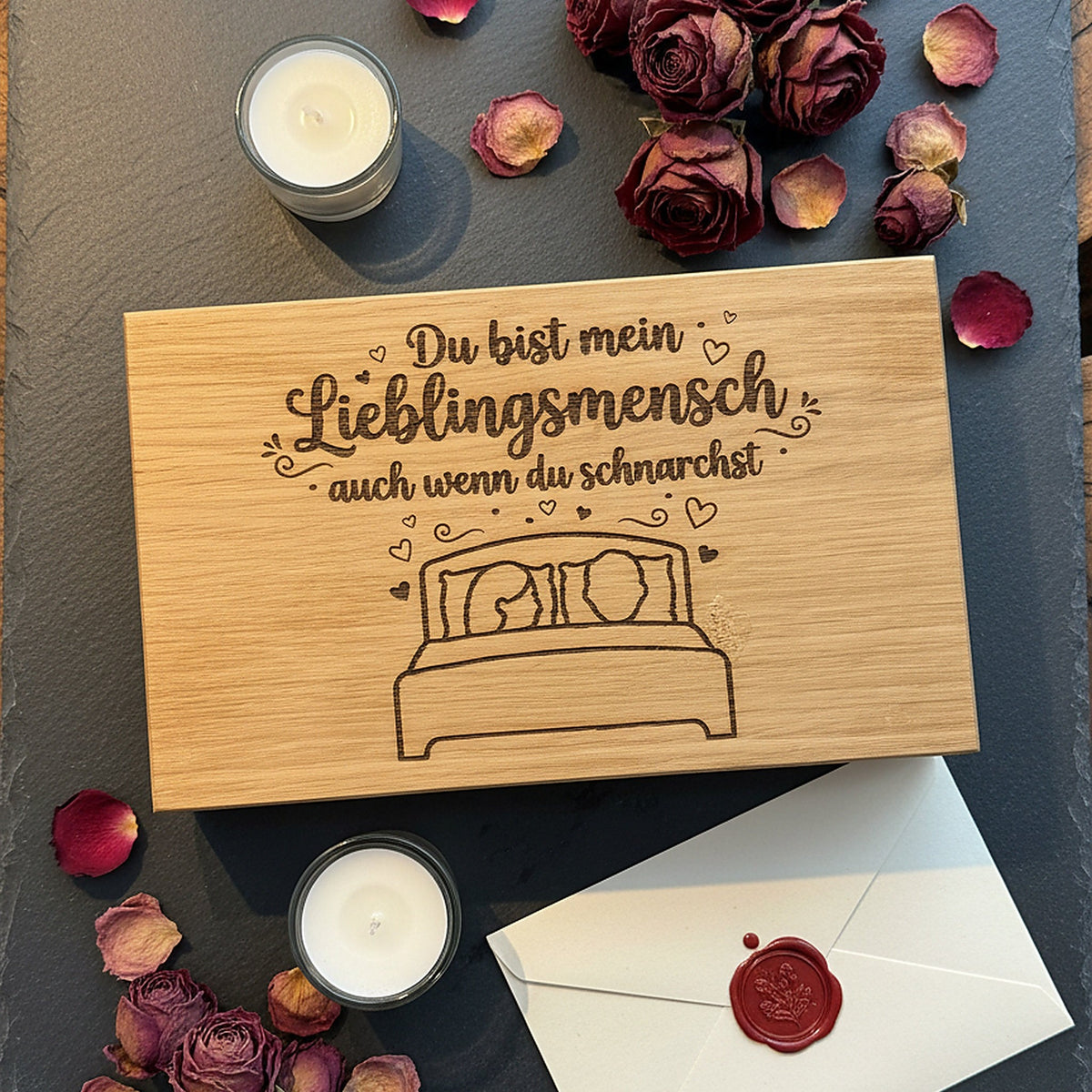 Holzschild 'Lieblingsmensch' · Wildeiche