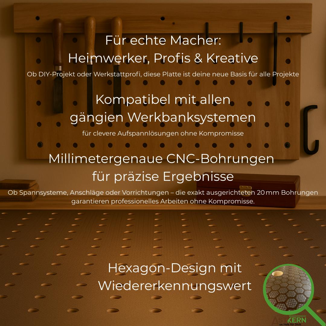 Lochrasterplatte Multiplex - Hexagon