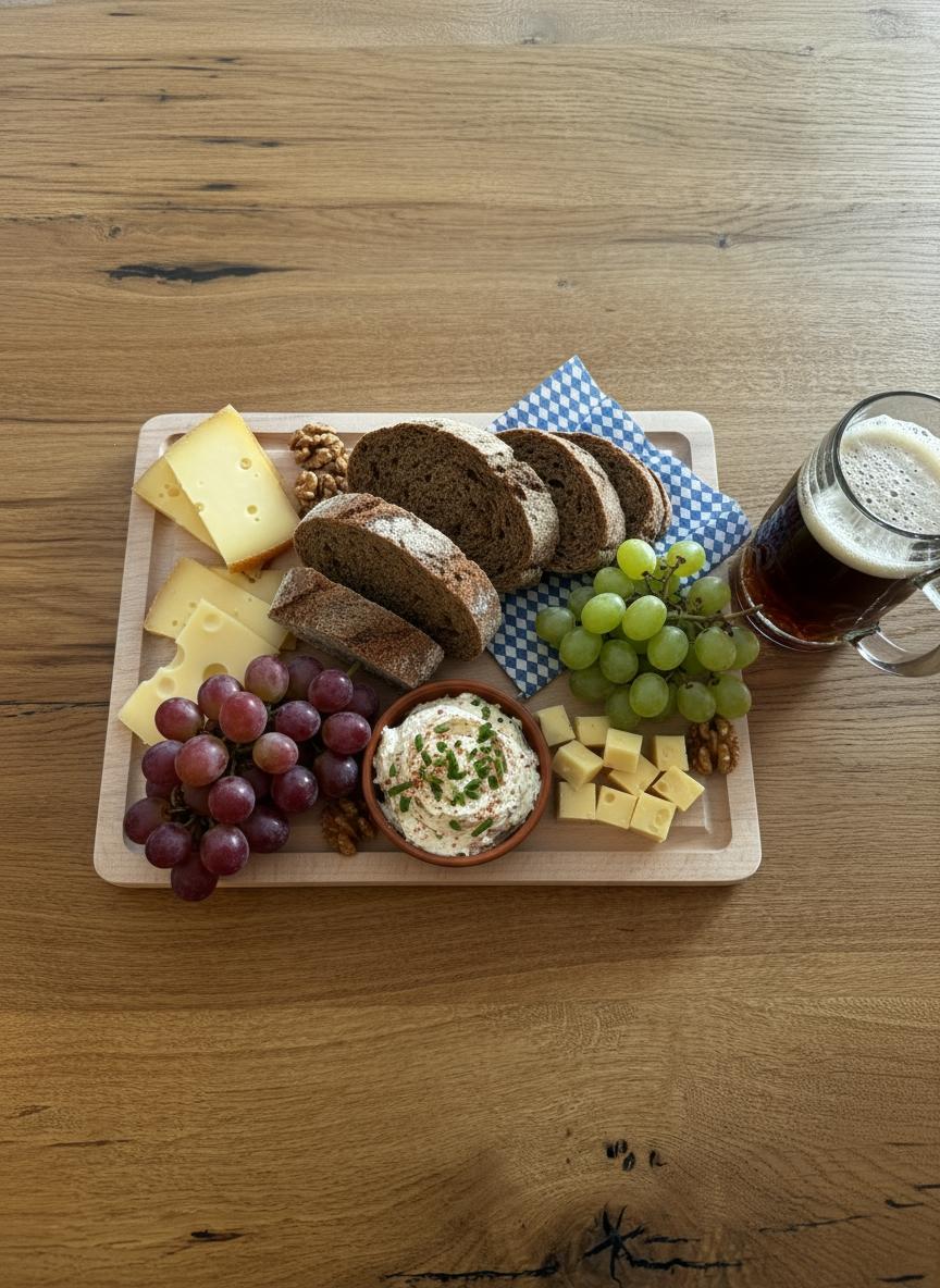 Brotzeitbrett und Eurobox Deckel aus Buche, Sitz, Tisch und Schneidebrett